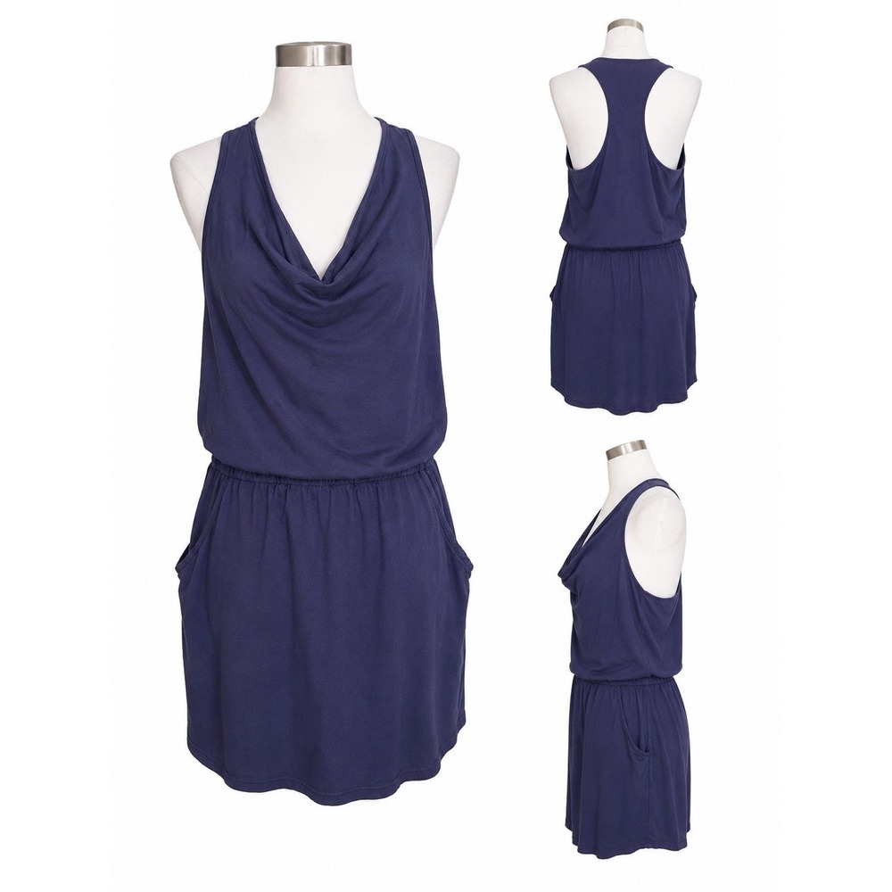 Michael‎ Stars Cover Up OS Navy Coastal Resort Quiet Luxury Pockets cotton